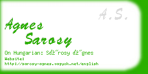 agnes sarosy business card